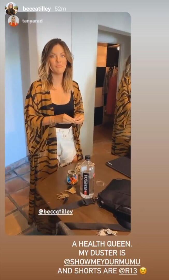 Becca Tilley - Tanya Rad Instagram story | coverup style