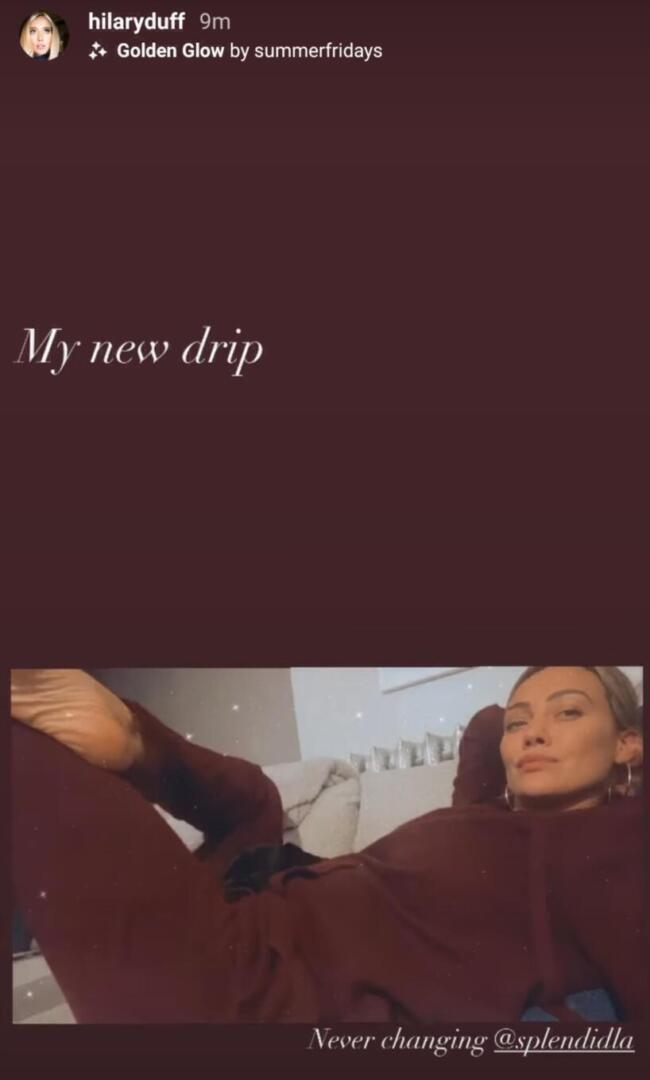 Hilary Duff - Instagram story | black cherry style