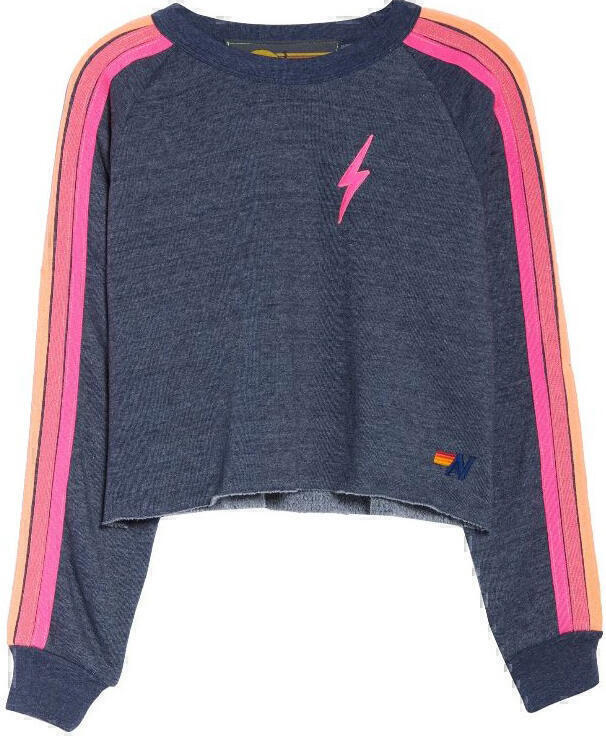Bolt Sweatshirt (Heather Navy Neon, Cropped) | style