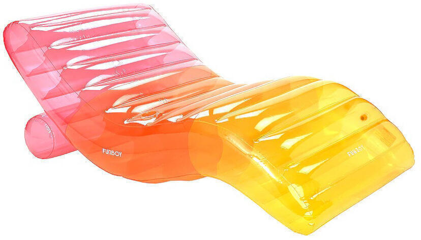 Clear Chaise Lounger Floatie (Pink/ Yellow) | style
