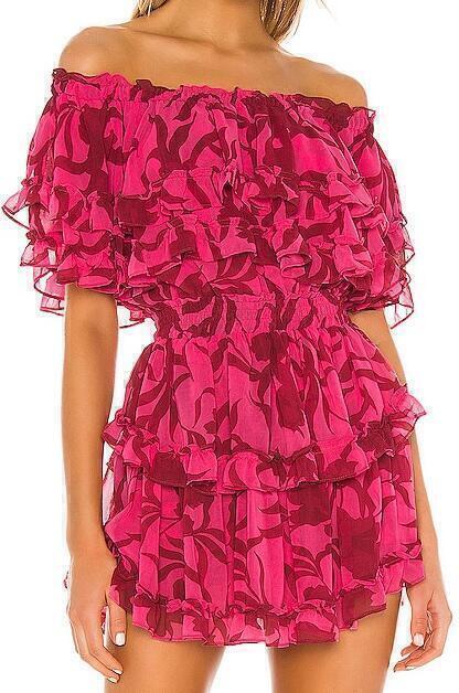 Rue Dress (Colorful Floral Candy Pink) | style