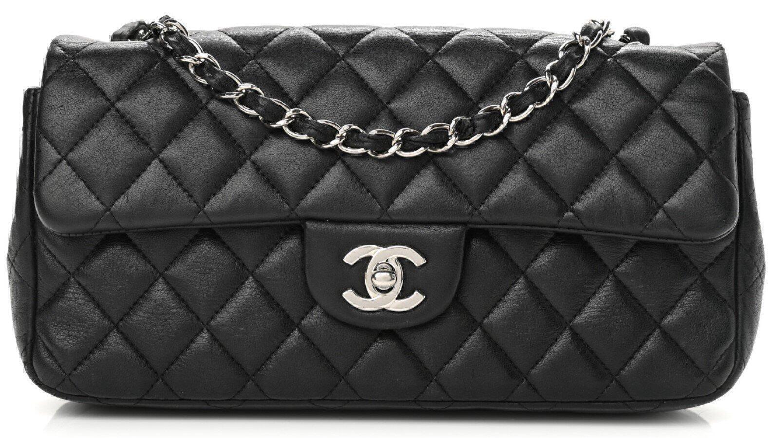 East West Bag (Black Quilted Silver) | style