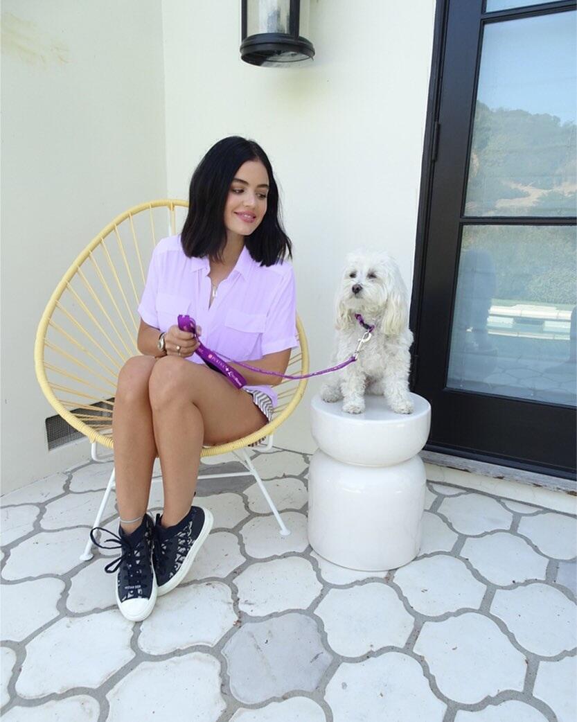 lucyhale picwithdog