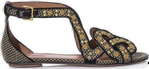 Raffia Flat Sandals (Gold) | style