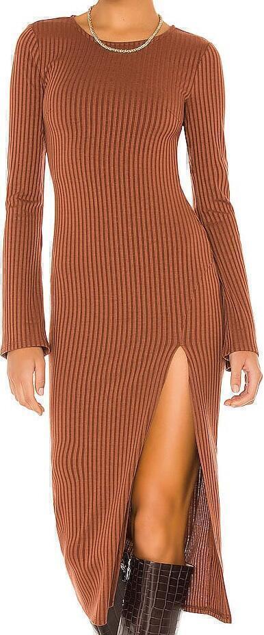 Marney Midi Dress (Rust Brown) | style