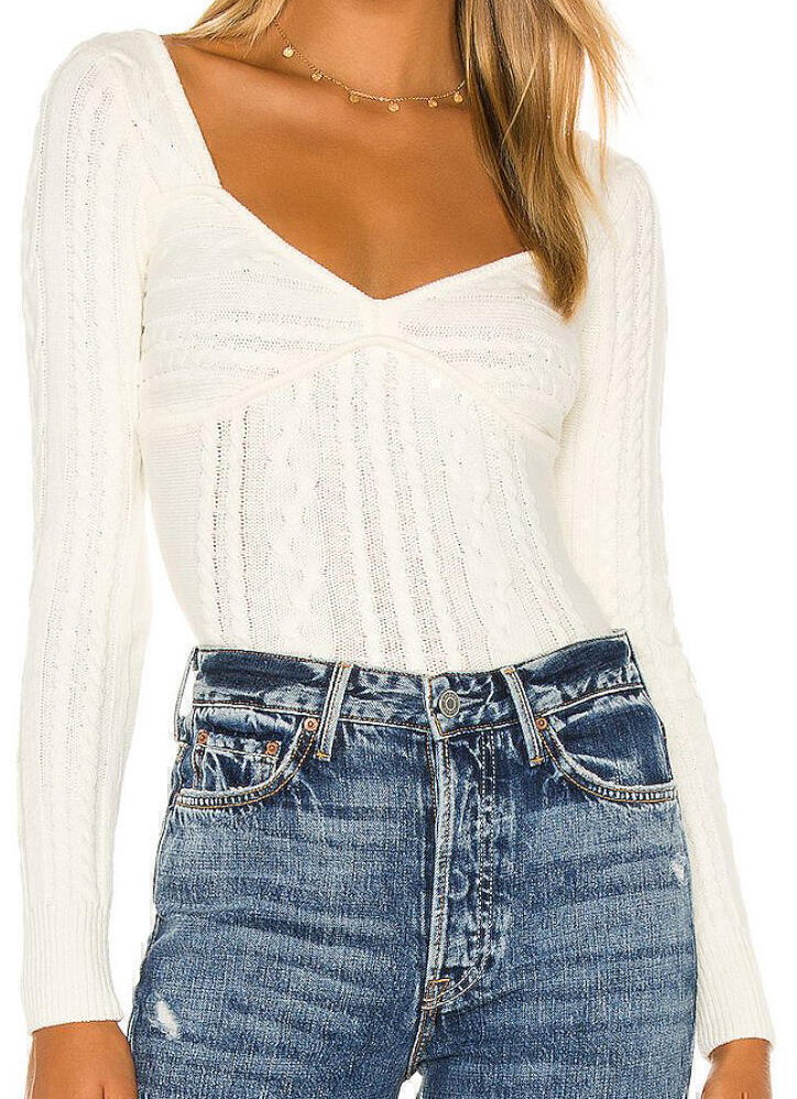 Caroline Sweater Top (White) | style