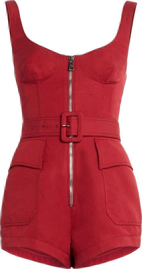 robertocavalli playsuit red belted