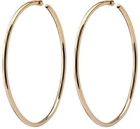 Lilly Hoops Earrings (Yellow Gold, 4") | style