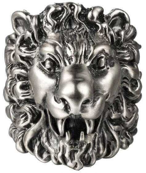 Lion Head Ring (Aged Palladium Finish) | style