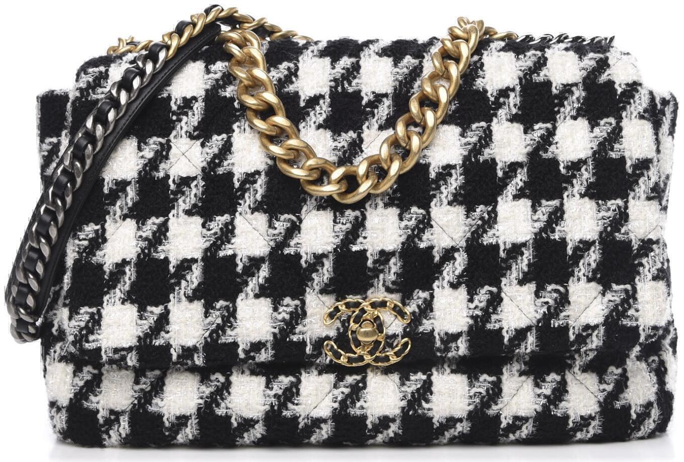 Quilted Maxi Bag (Black/ White Tweed, 19) | style