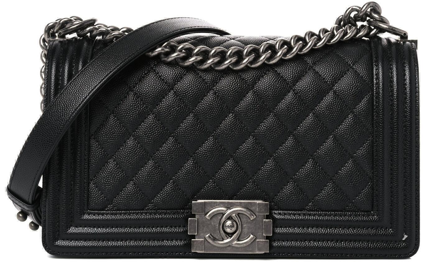 Boy Bag (Black Quilted Silver) | style