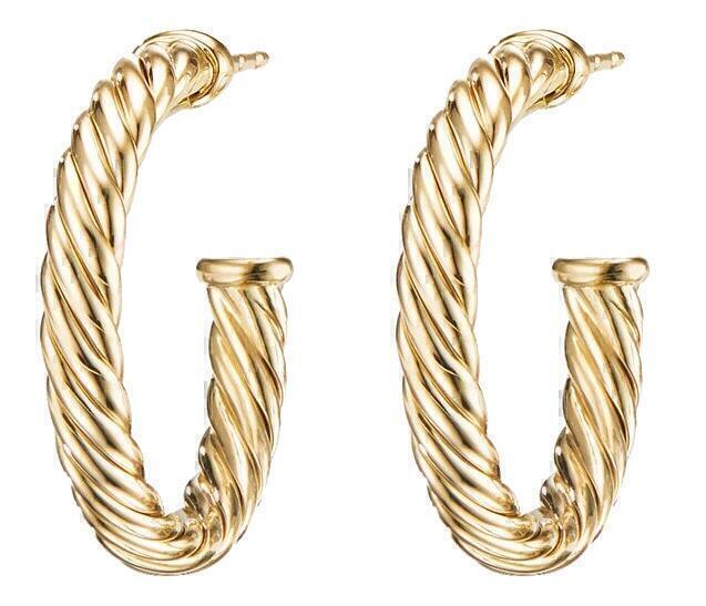 Cablespira Hoops (Yellow Gold, 3/4") | style