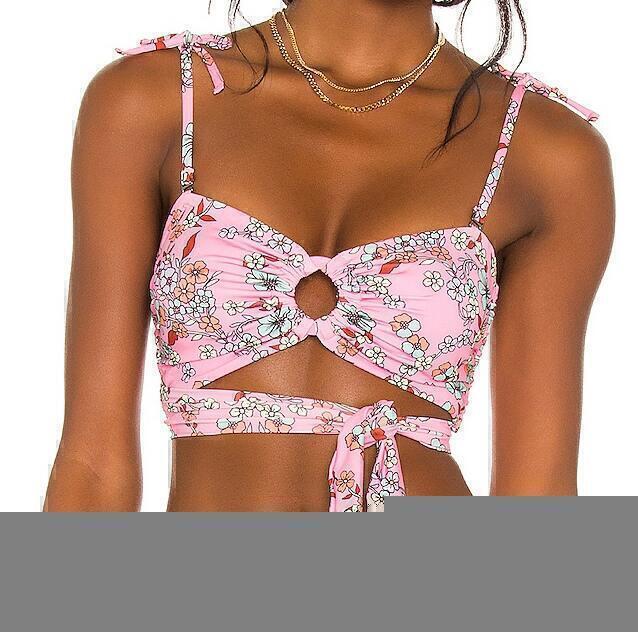 Romantic Spell Kathe Bikini Top (Pink/Floral) | style