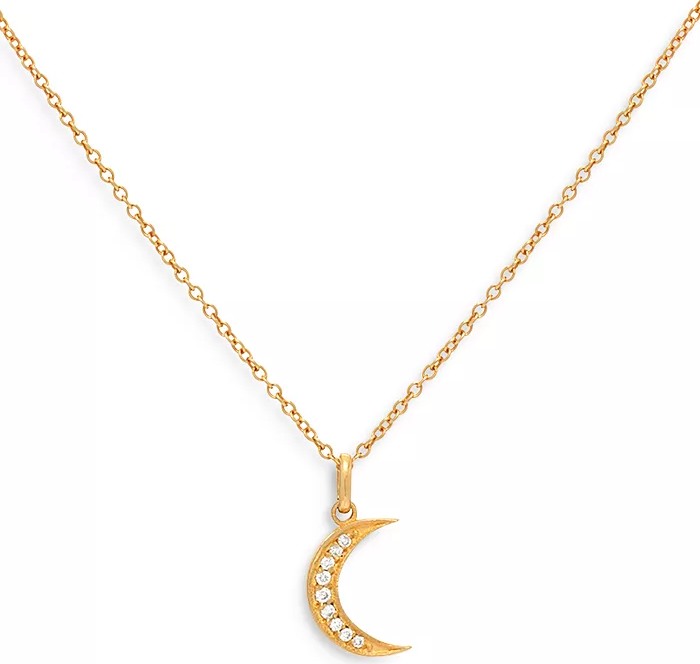 Tiny Moon Necklace (Gold) | style