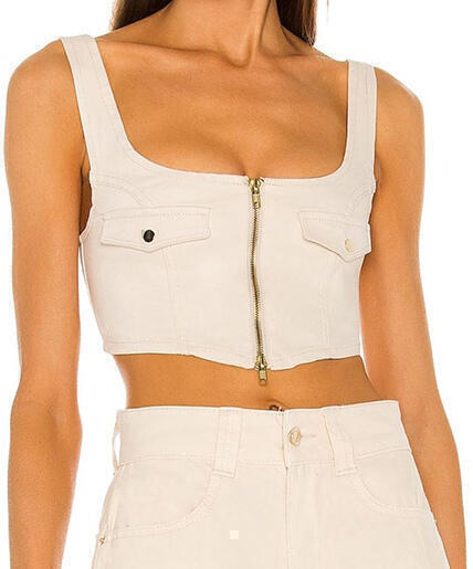 weworewhat denimcorsettop unbleached offwhite