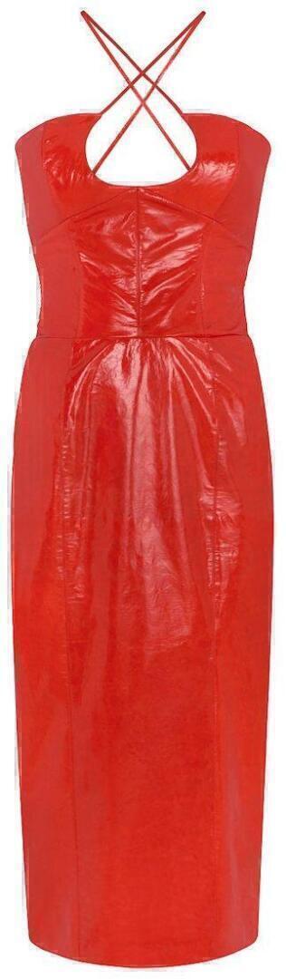 Julia Midi Dress (Red Leather) | style