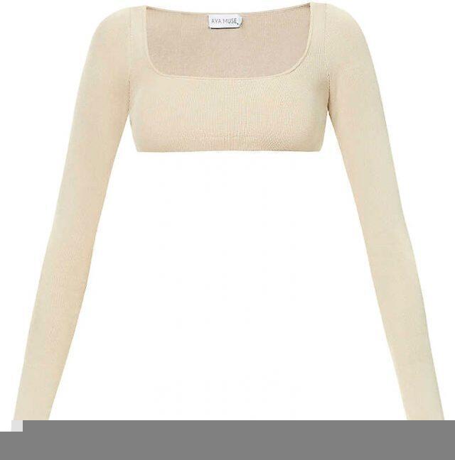 Kira Crop Sweater (Pink Ivory) | style