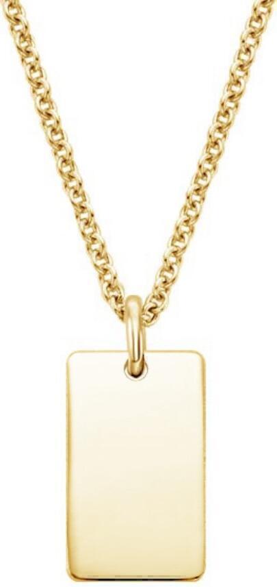 Engravable Tag Pendant (Yellow Gold) | style