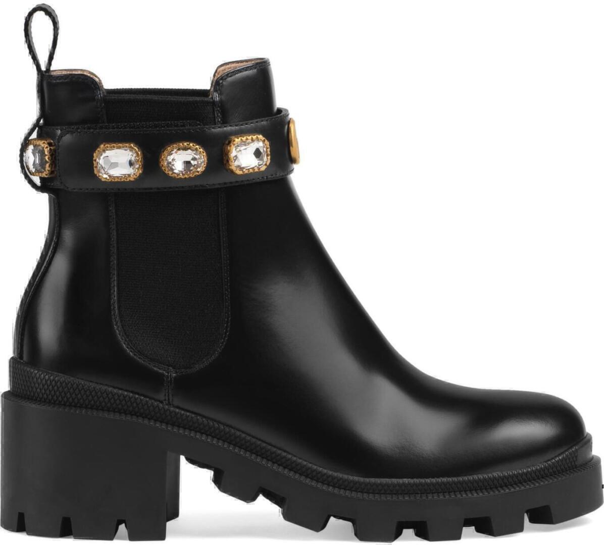 Trip Jewel Strap Boots (Black) | style