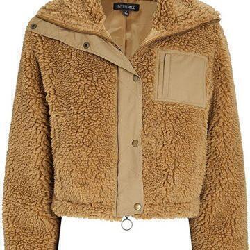 Jay Faux Crop Shearling Jacket (Beige) | style