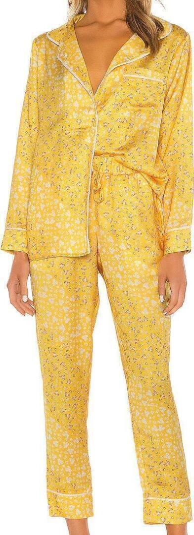 Pajama & Eye Mask Set (Floral Yellow) | style