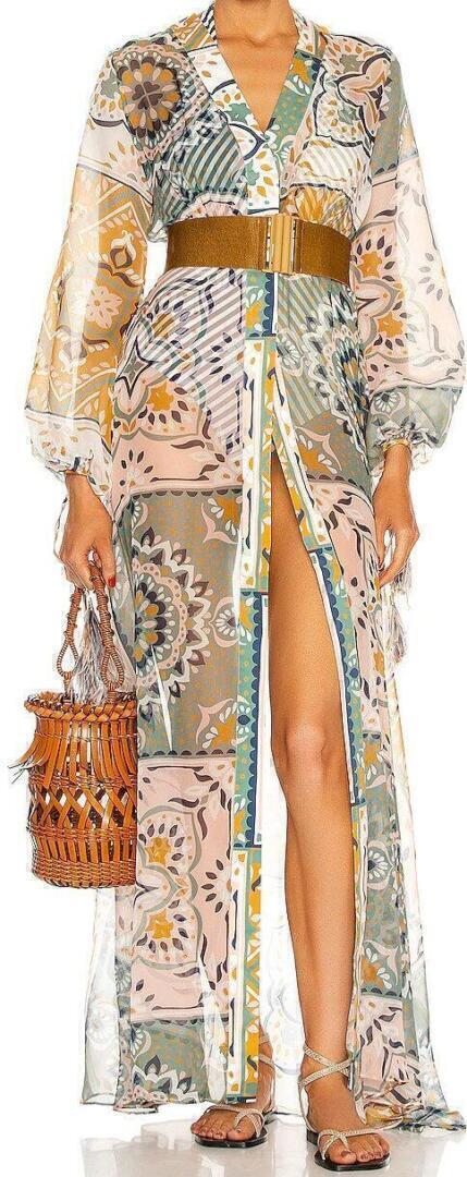 Inagua Robe Dress (Teal & Honey Mosaic) | style