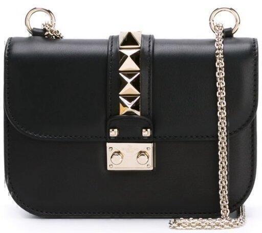 Small Rockstud Glam Crossbody Bag (Black) | style