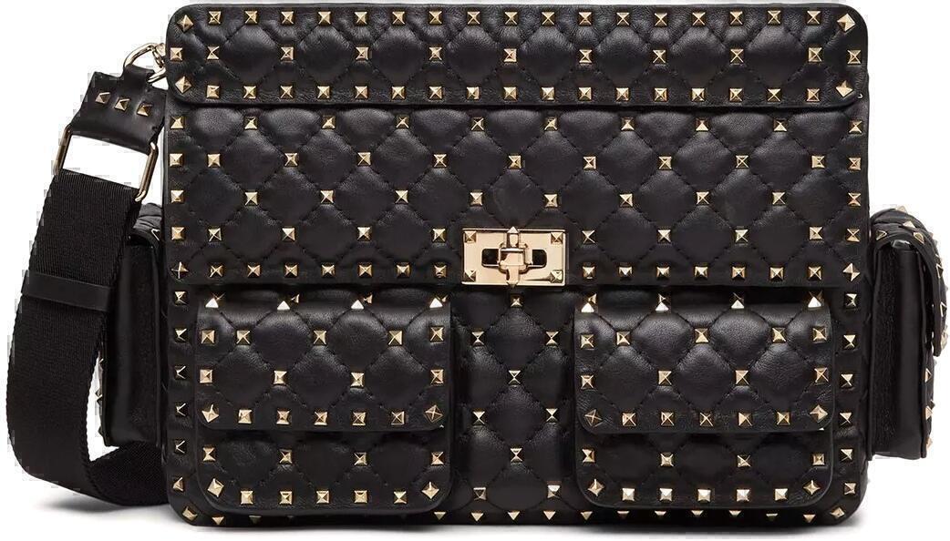 Small Rockstud Glam Crossbody Bag (Black) | style