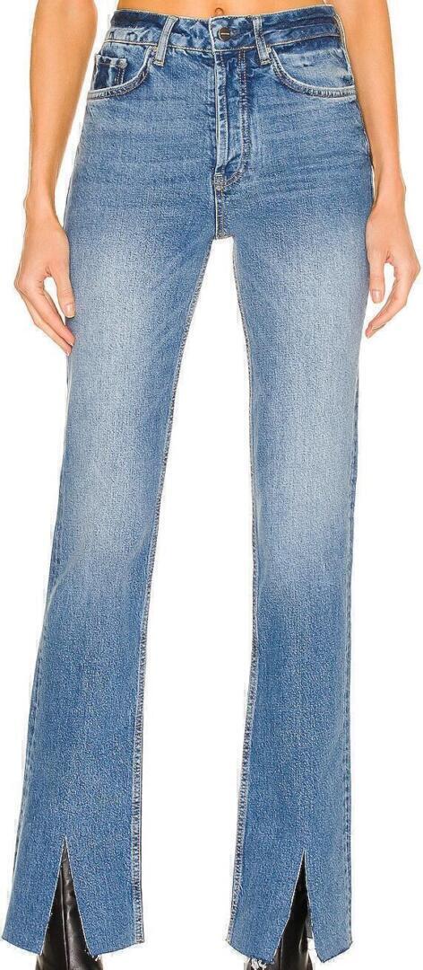 90s High Waist Straight Jeans (Blue) | style