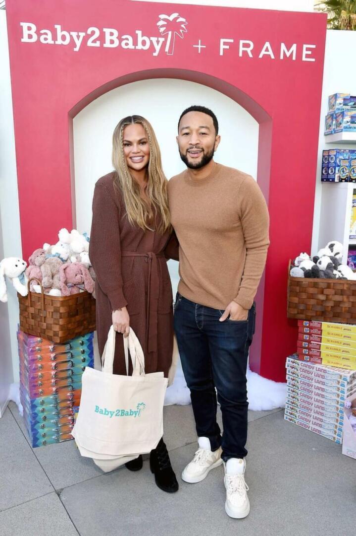 Chrissy Teigen - Baby2Baby Holiday Party | Kaley Cuoco style