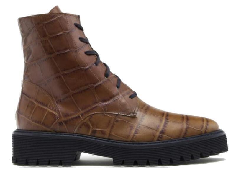 Emi Boots (Brown Croc Embossed) | style