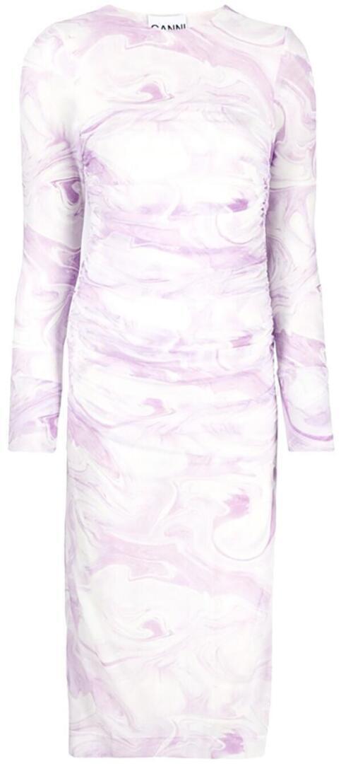 Marble Mesh Midi Dress (Orchid Bloom) | style