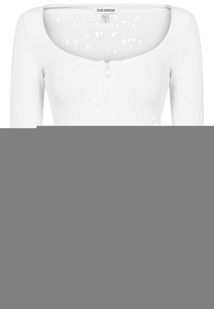 Dramatic Zip Sweater (White001) | style