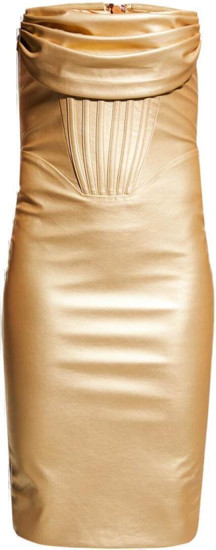 lavishalice corsetmididress rose gold metallic