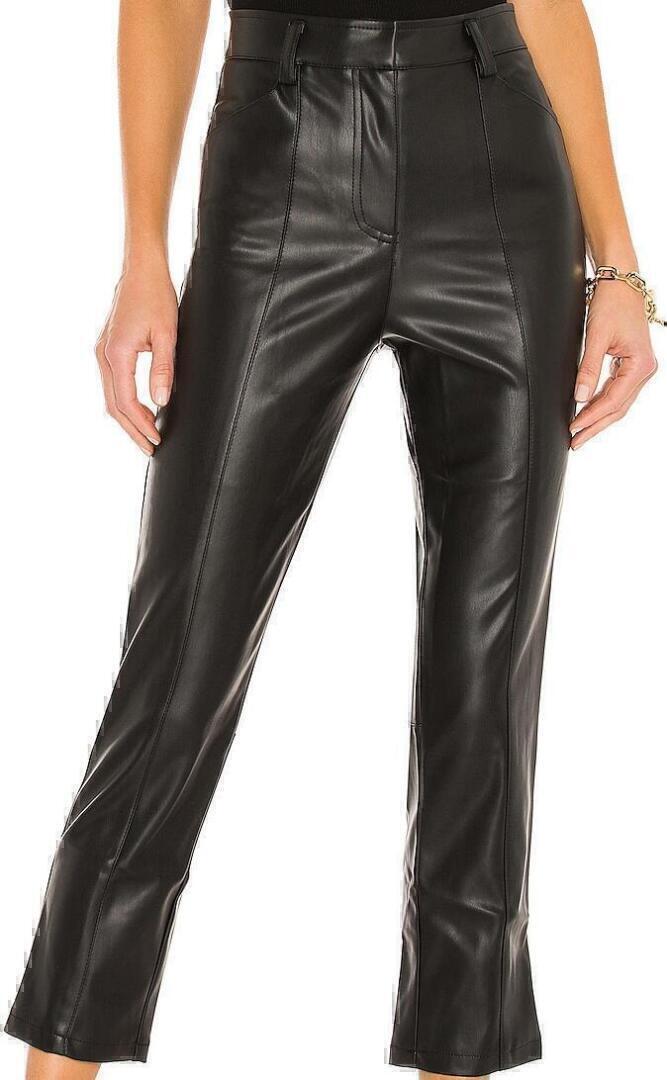 Jen Vegan Leather Pants (Black) | style