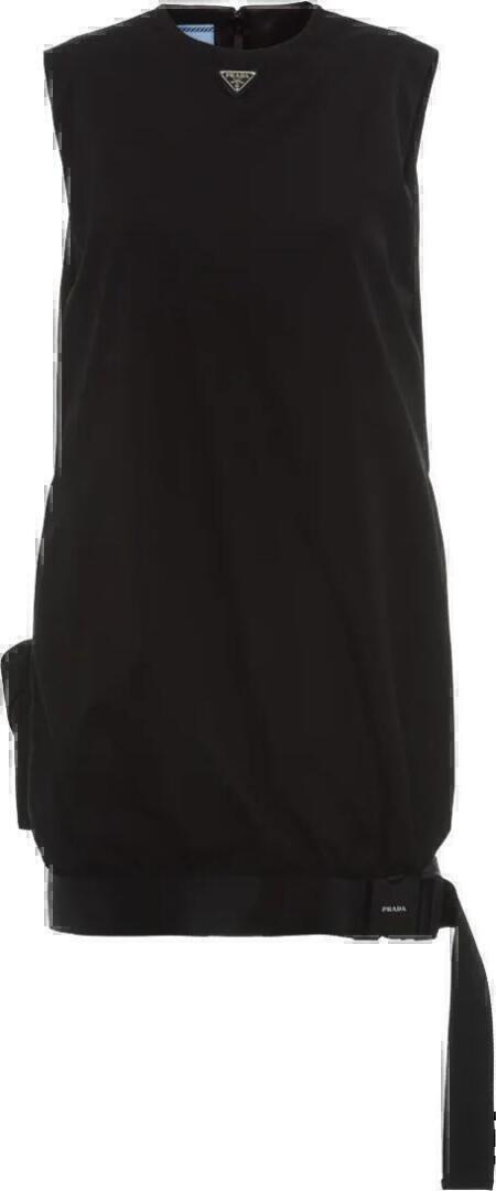 Re-Nylon Gabardine Mini Dress (Black) | style