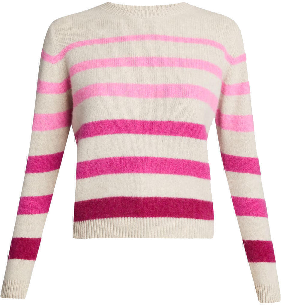 theelderstatesman horizonstripecashmeresweater pink