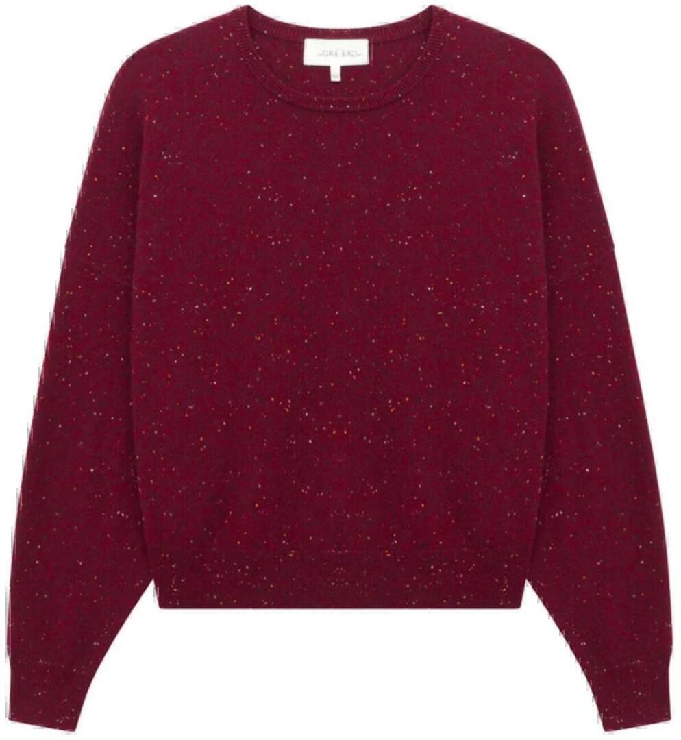 thegreat thecashmereacademysweater maroonspeckle