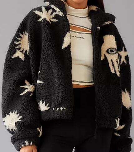 Olivia Sherpa Jacket (Washed Black) | style