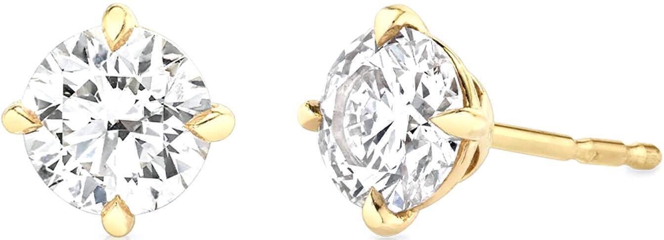 Solitaire Studs Earrings (Yellow Gold) | style