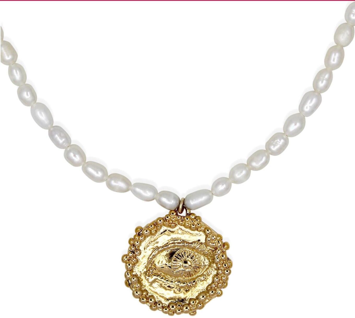 Cleodora Necklace (Pearl & Gold) | style