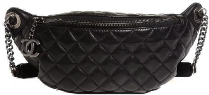 chanel waistbag black quilted