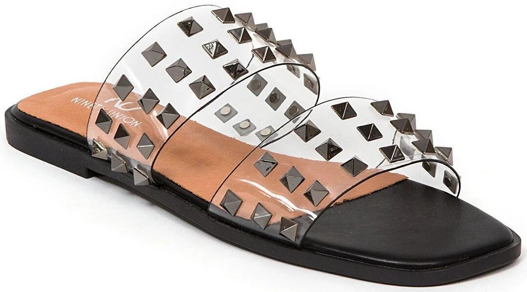 ladycouture bloomslidesandals black clear