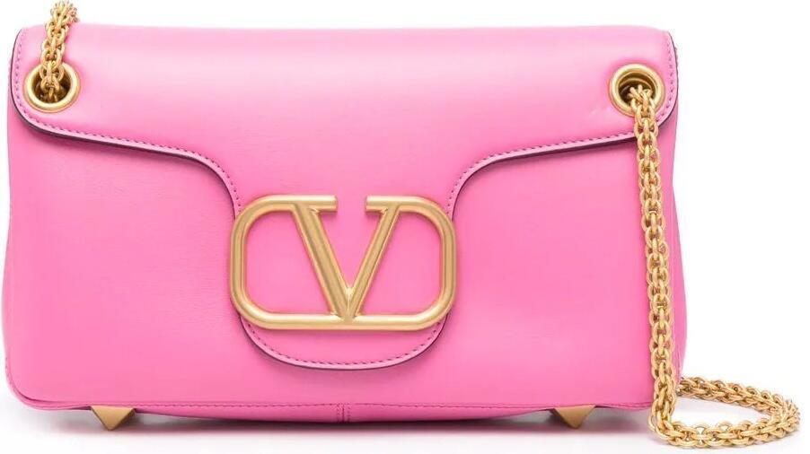 valentino studsignshoulderbag pink gold