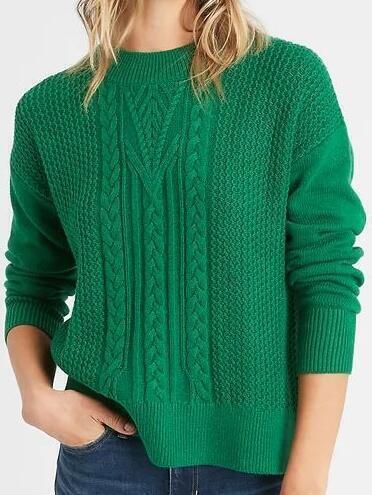 bananarepublic sweater green knit