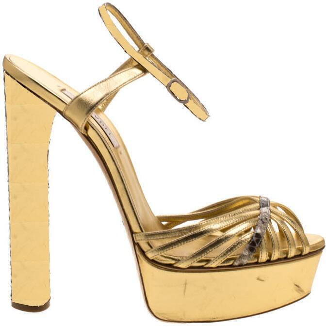 Platform Heel Sandals (Gold) | style