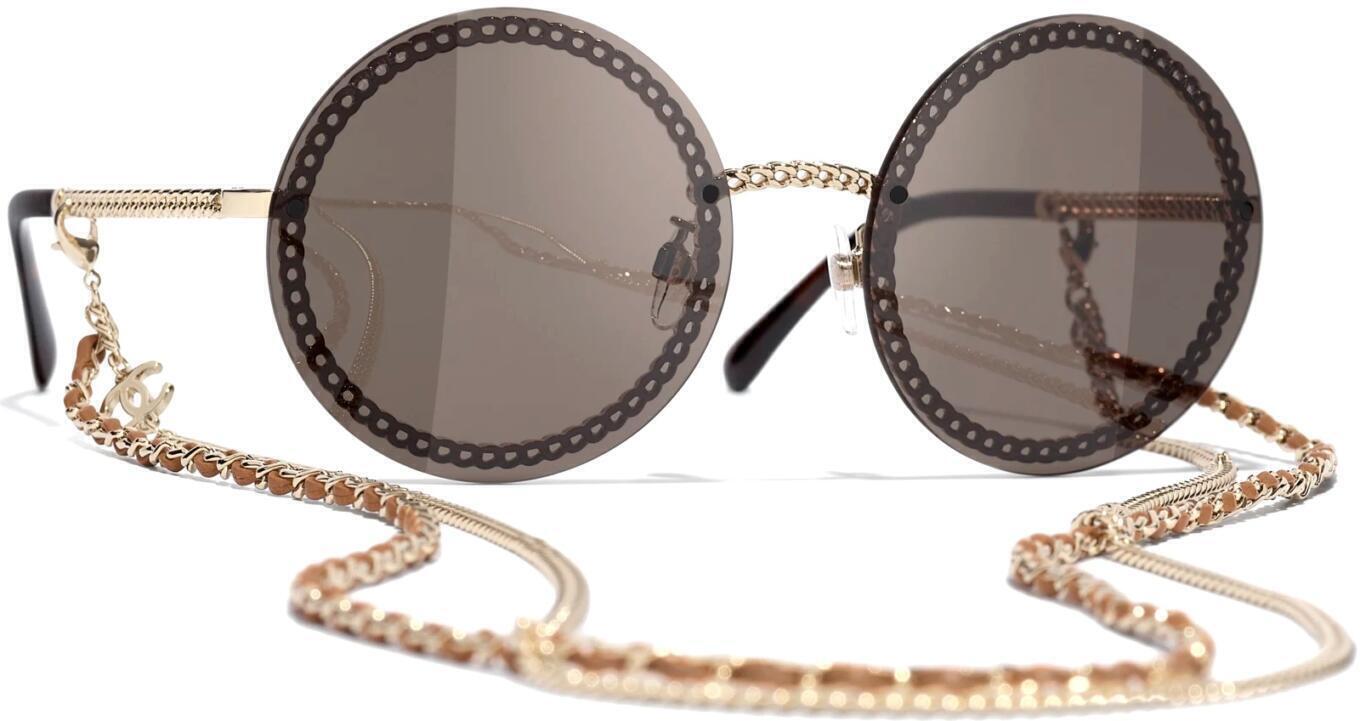 chanel sunglasses gold brown C463