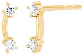 Double Solitaire Stud Earrings (Yellow Gold) | style