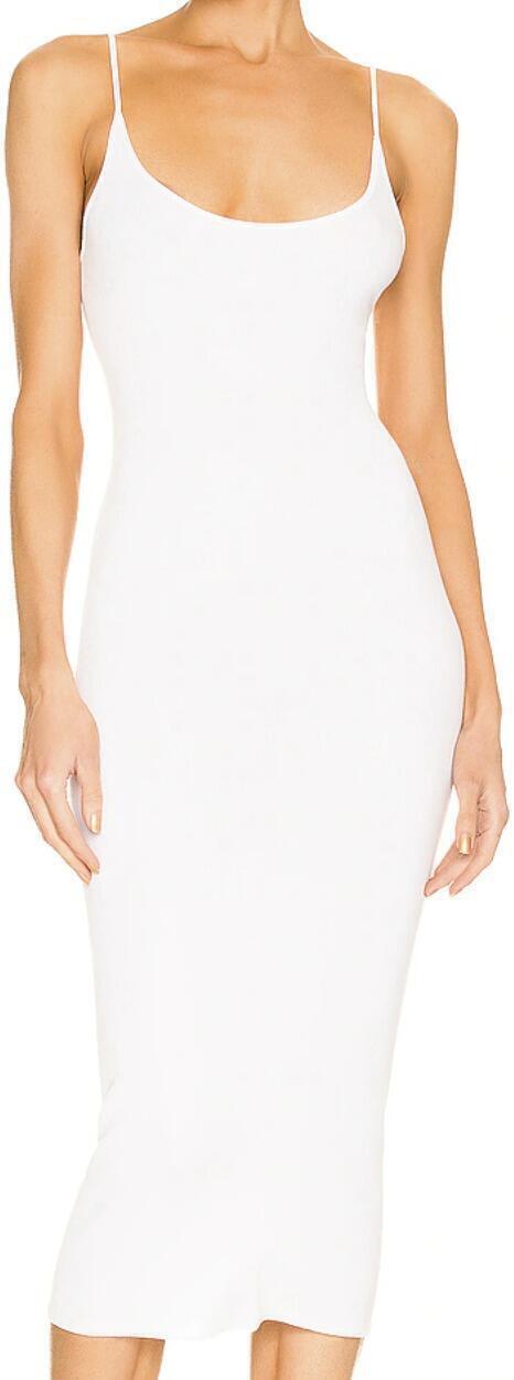 Essential Midi Dress (White) | style