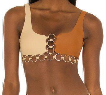 Evette Bikini Top (Brown & Nude) | style